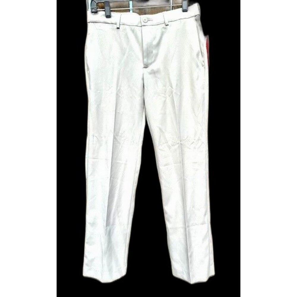 PGA Tour Golf NWT Men Golf Athletic Spandex Ivory Long Pants 30 X 30